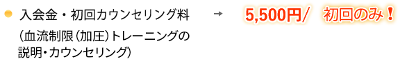 入会金・初回カウンセリング料